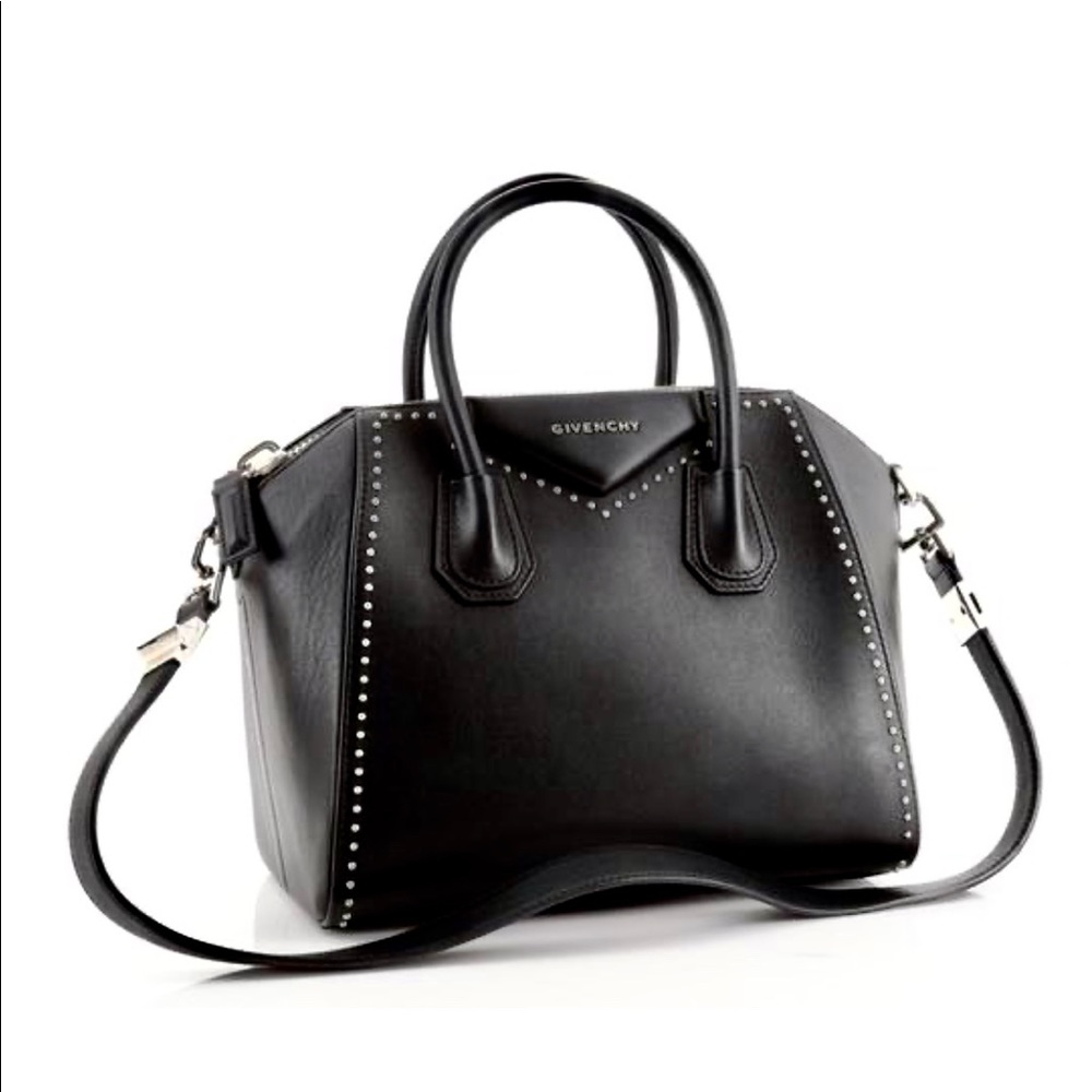 Givenchy Antigona Studded Small Black Satchel Bag